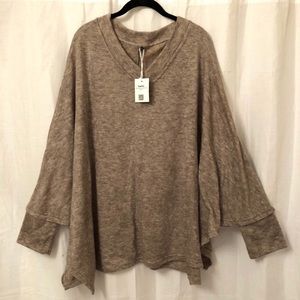 NWT tan, beige, cream knit Poncho Sweater